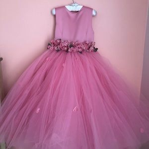 Pink flower girl dress